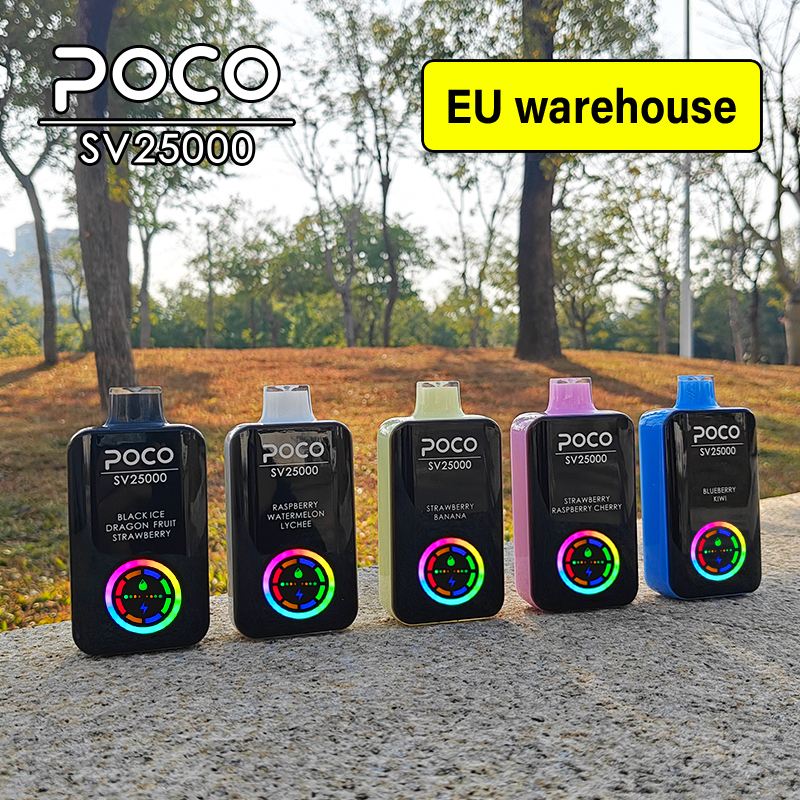 POCO SV25000 PUFFS | EU Warehouse Free Shipping | Digital Screen Disposable Vape | Wholesale E-Cigarette Pod | Minimum Order Quantity 100pcs