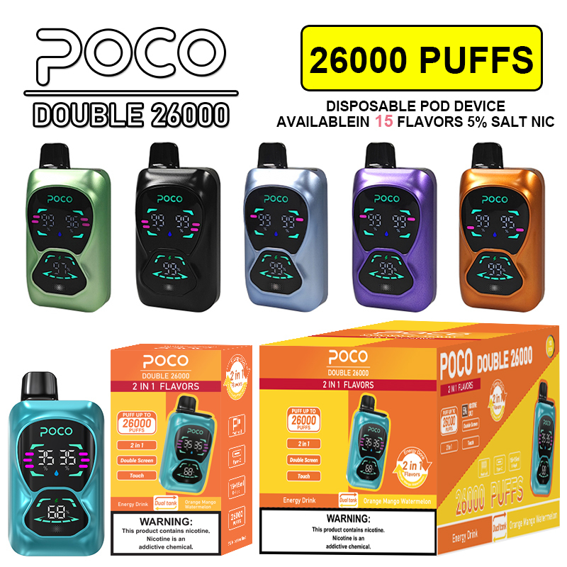 POCO 26000 PUFFS | EU Warehouse Free Shipping | 3-7 Days Delivery | Disposable Dual Flavor Vape | Wholesale E-Cigarette Pod | Minimum Order Quantity 100pcs