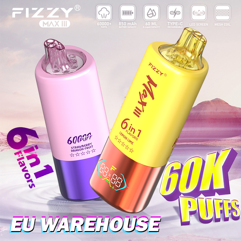 Fizzy 60000 Puffs Disposable Vape | 6in1 Vape Pod | Electronic Cigarette | EU Warehouse Shipping