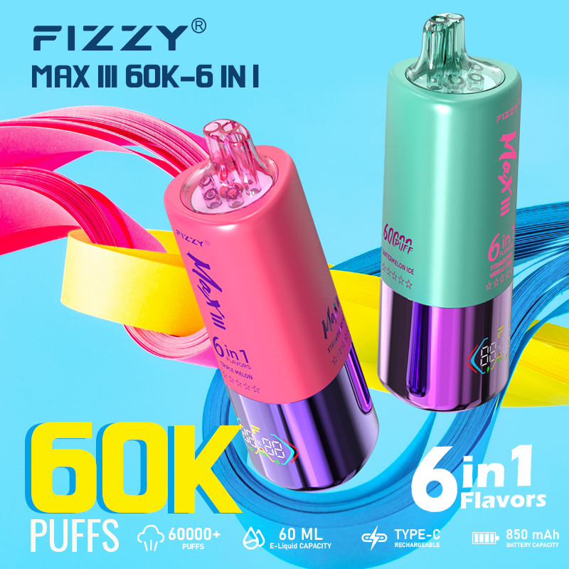 Fizzy 60000 Puffs Disposable Vape | 6in1 Vape Pod | Electronic Cigarette | EU Warehouse Shipping