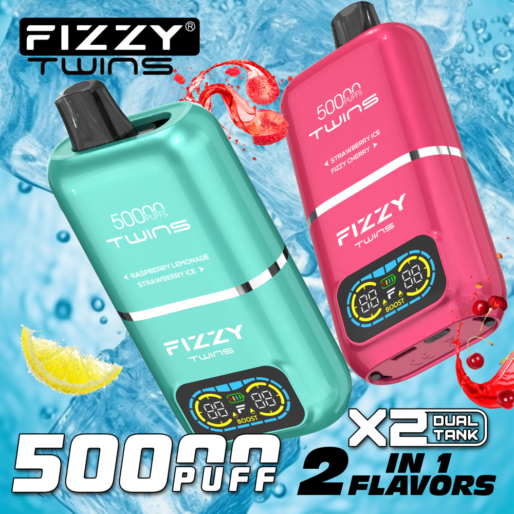 Fizzy Twins 2in1 Vape 50000 Puffs – Refreshing Dual Flavor Disposable Vape