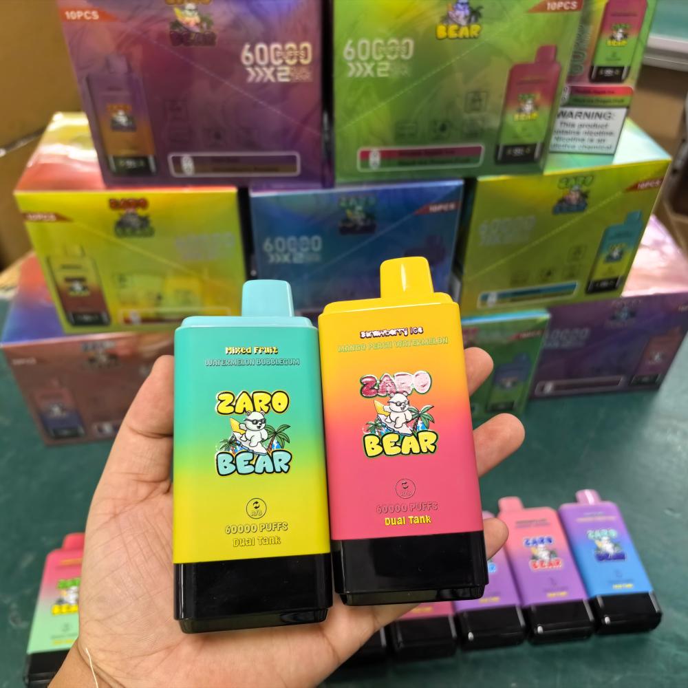 Zarobear Puff 60K 2in1 Vape Dual Flavor Digital Screen Eu Warheouse Shipping