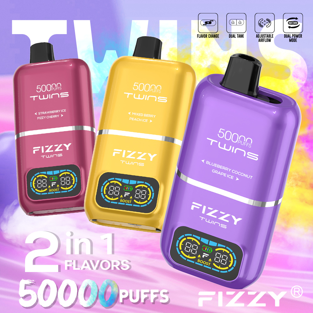 Fizzy Twins 2in1 Vape 50000 Puffs – Refreshing Dual Flavor Disposable Vape