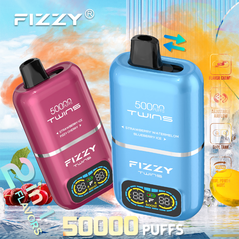 Fizzy Twins 2in1 Vape 50000 Puffs – Refreshing Dual Flavor Disposable Vape