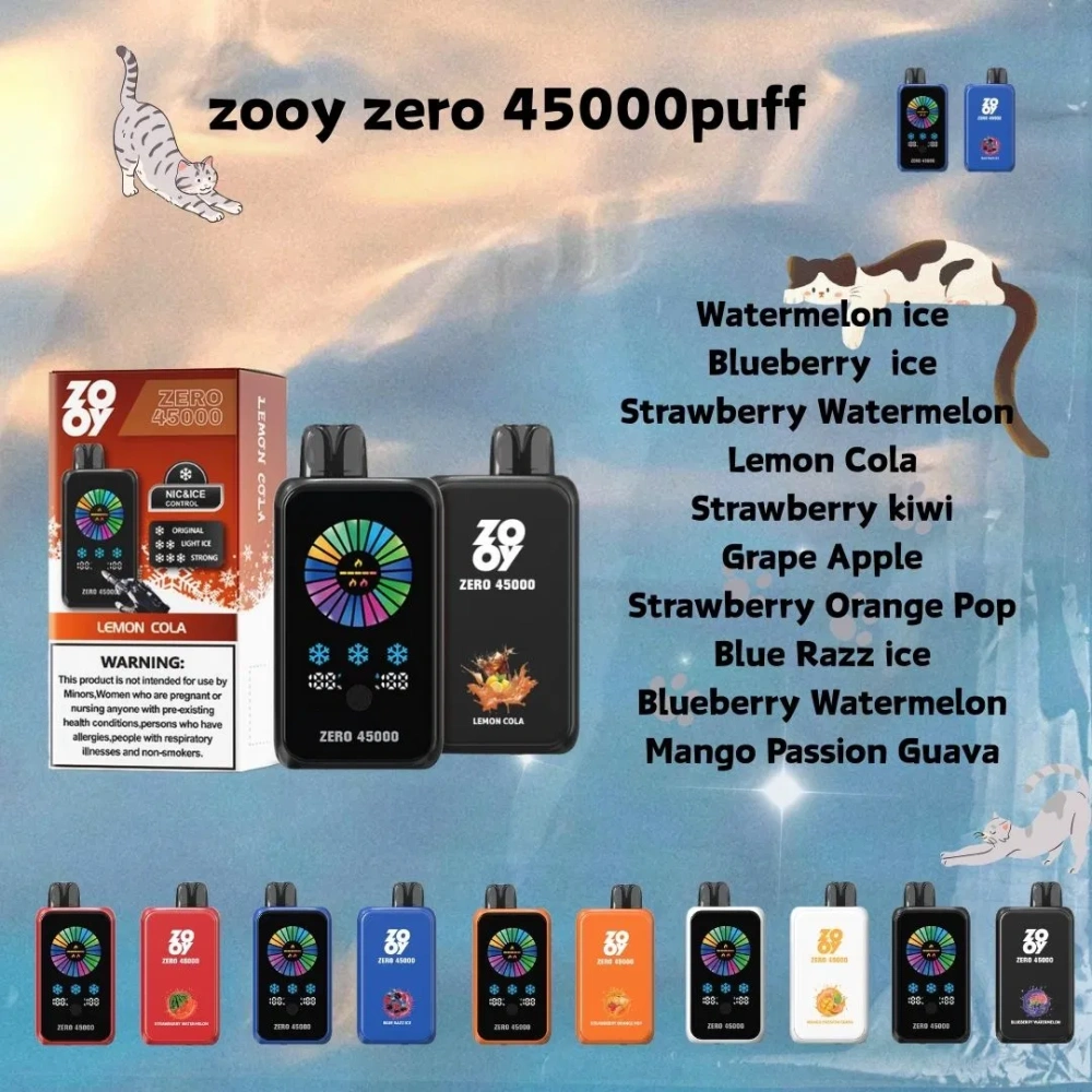 EU Warehouse 3-5 Days Delivery Zooy Zero 45000 Puffs Ice&Nicotine Adjustable Disposable Vape Touch Screen Vaper