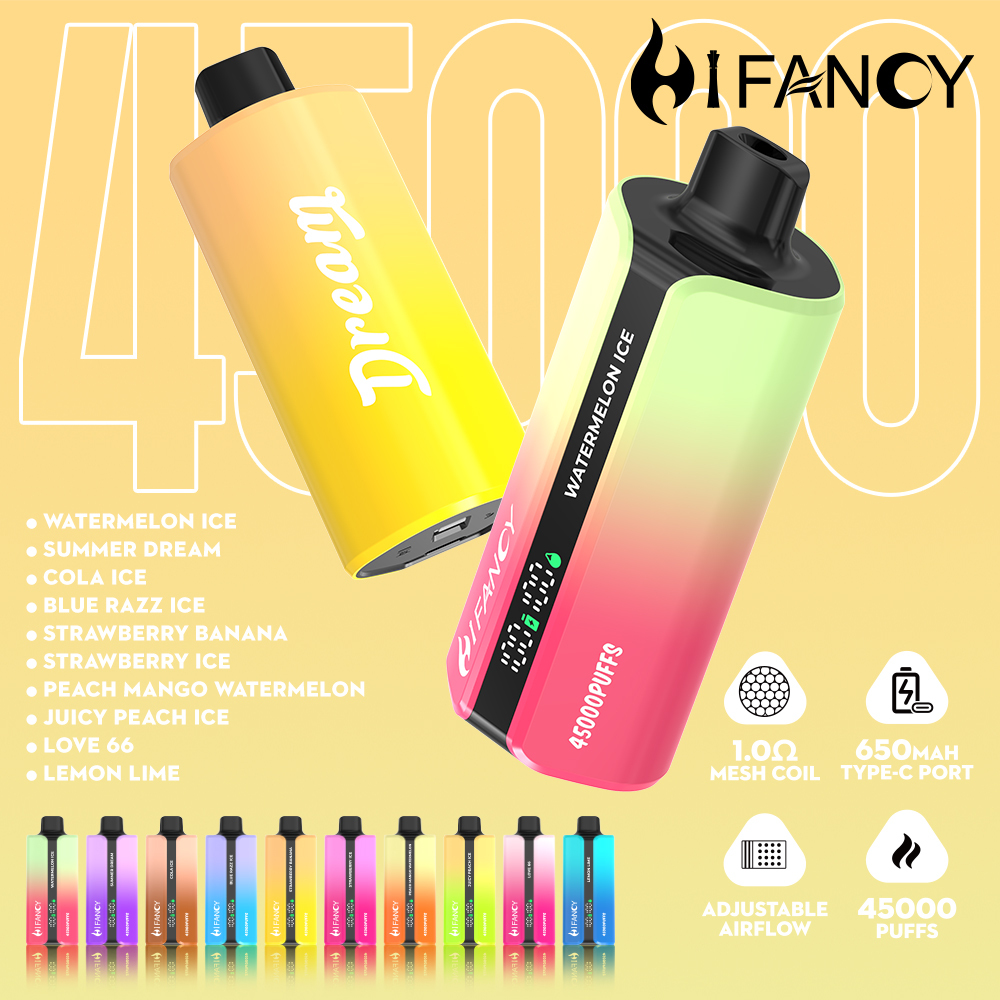 Eu Warehouse Shipping Hifancy Dream 45000 Puffs Vape Airflow Adjustable Vaper