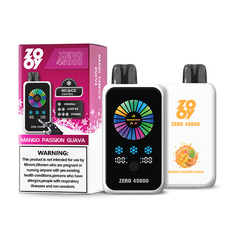 EU Warehouse 3-5 Days Delivery Zooy Zero 45000 Puffs Ice&Nicotine Adjustable Disposable Vape Touch Screen Vaper