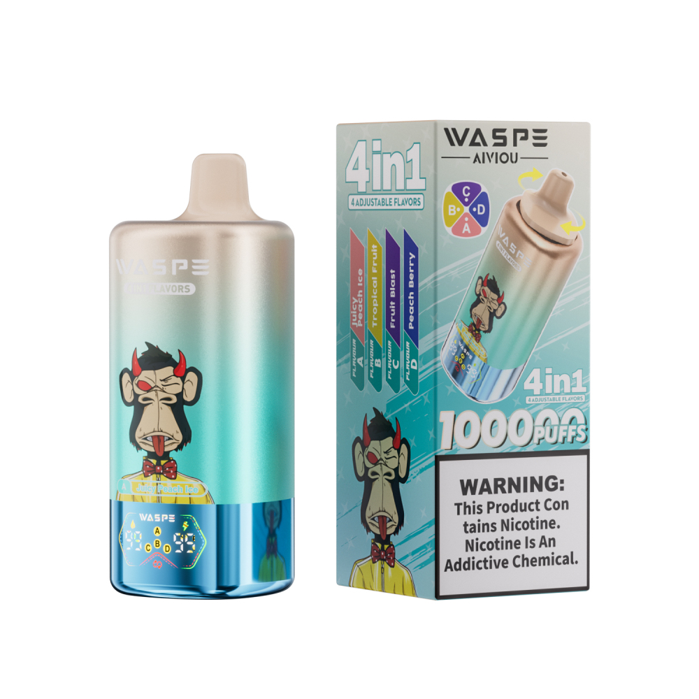 Waspe 100K 60K Puffs Disposable E cigarette 4in1 Vape EU Warehouse Shippig 3-5 Days Arrive