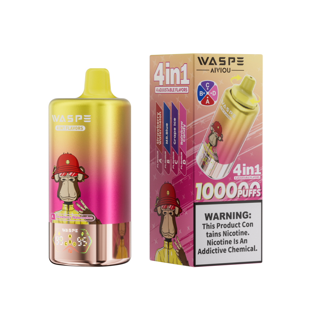Waspe 100K 60K Puffs Disposable E cigarette 4in1 Vape EU Warehouse Shippig 3-5 Days Arrive