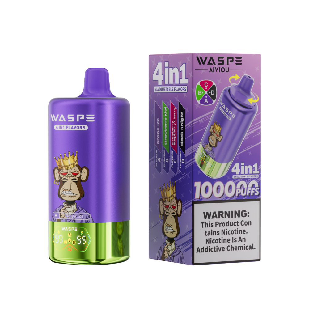 Waspe 100K 60K Puffs Disposable E cigarette 4in1 Vape EU Warehouse Shippig 3-5 Days Arrive