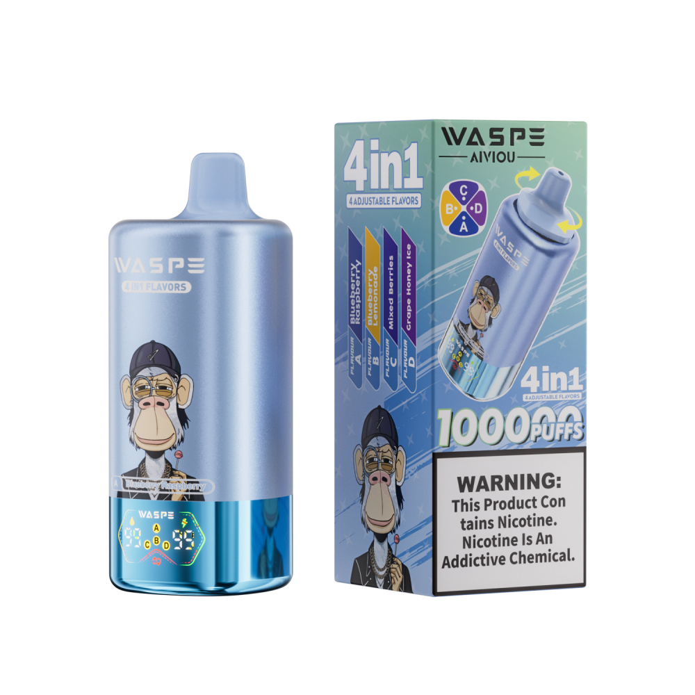 Waspe 100K 60K Puffs Disposable E cigarette 4in1 Vape EU Warehouse Shippig 3-5 Days Arrive