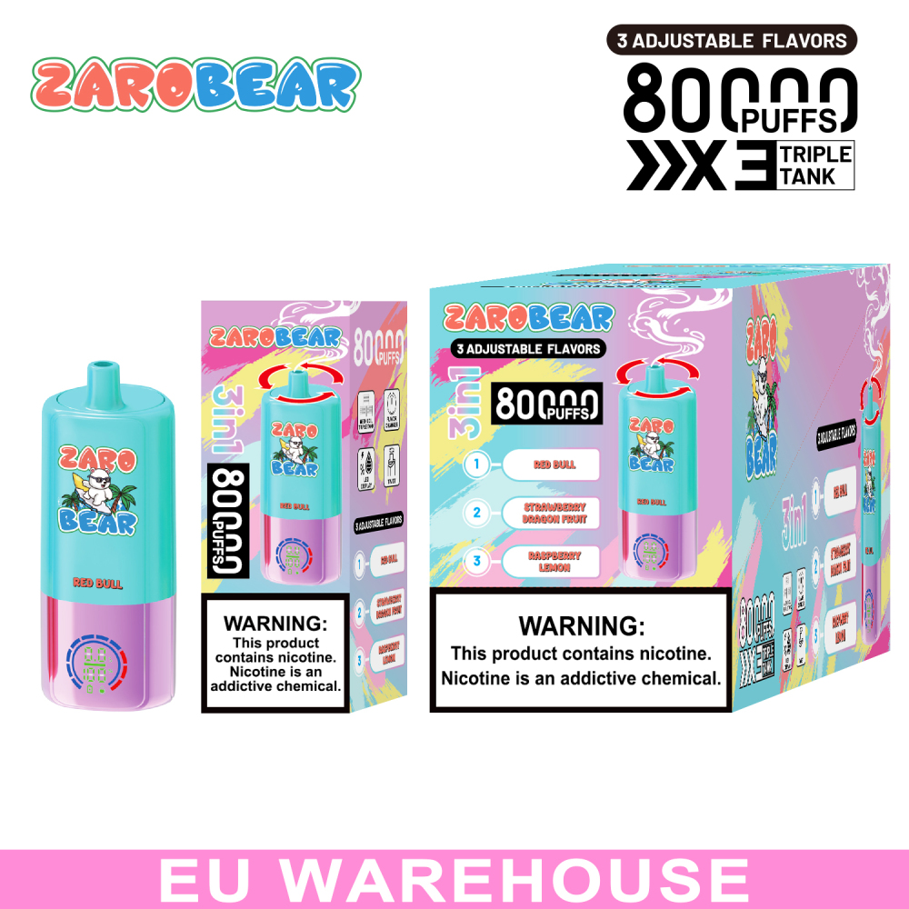 EU Warehouse 3-5 Days Delivery Zarobear 80000 Puffs 3in1 Vape Wholesale E Cigarette