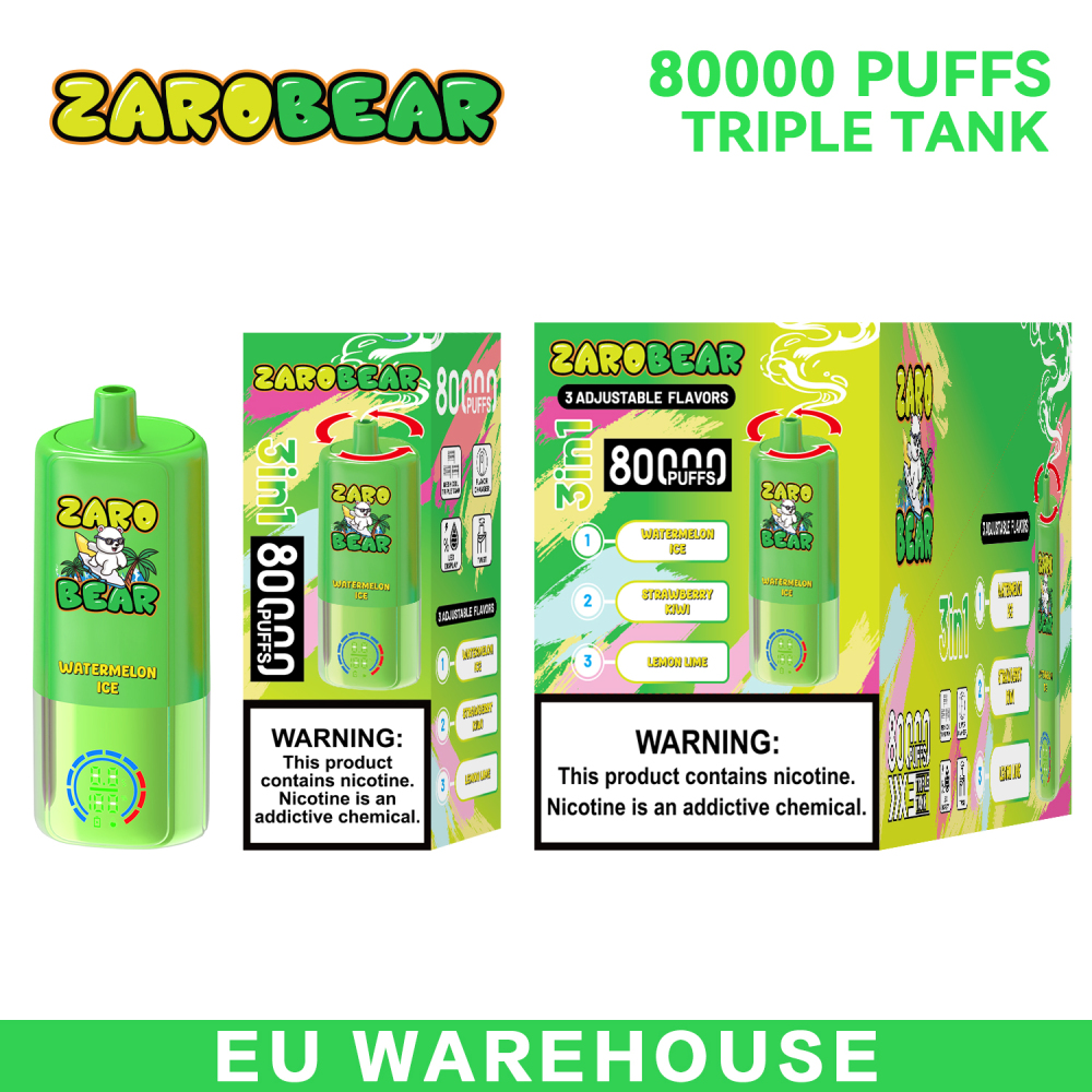 EU Warehouse 3-5 Days Delivery Zarobear 80000 Puffs 3in1 Vape Wholesale E Cigarette