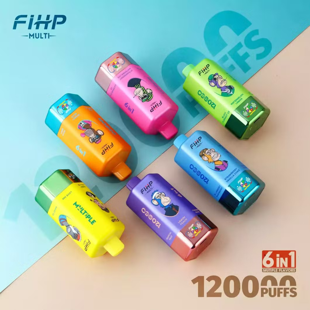 FIHP 120000 120K Puffs 6 in 1 Multiple Flavors Adjustable Authentic Disposable Vape Low Nicotine Bulk Buy Wholesale Vape