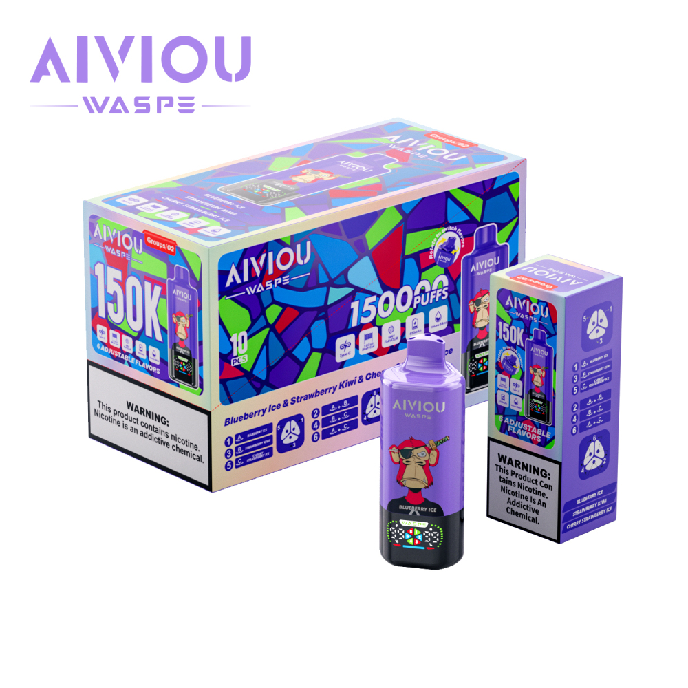 WASPE AIVIOU 150000 Puffs 6in1 Vape Puff 150k Bulk Buy Original Rechargeable Disposable Vapes Wholesale