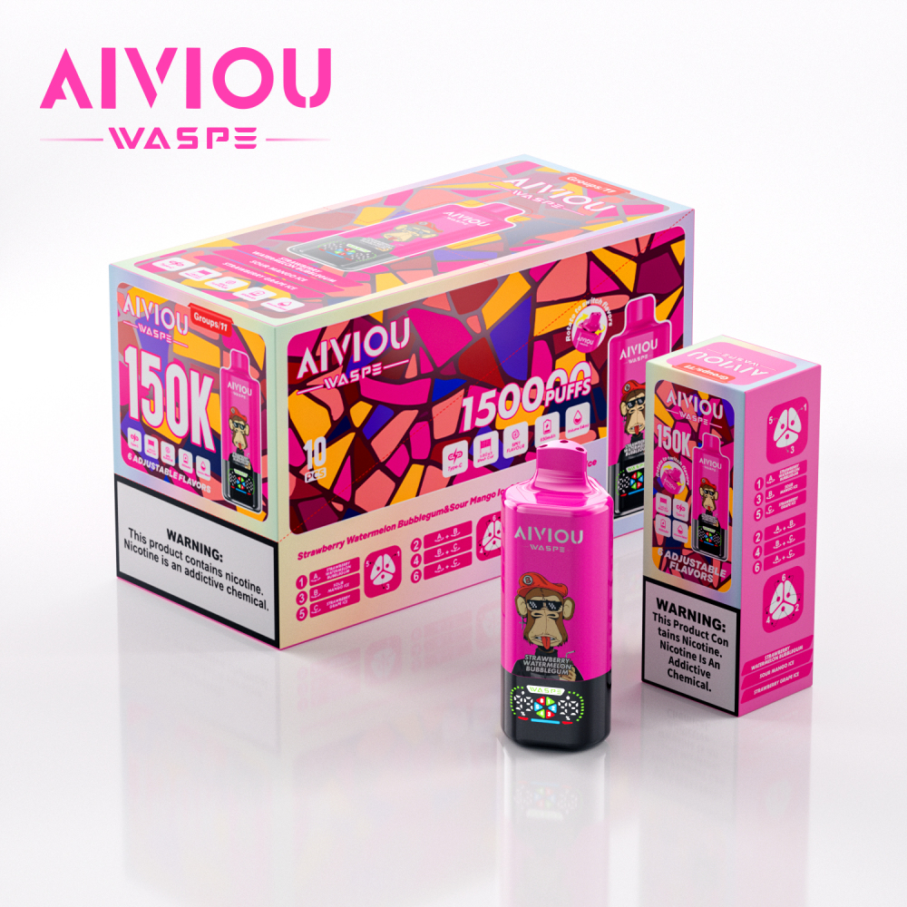 WASPE AIVIOU 150000 Puffs 6in1 Vape Puff 150k Bulk Buy Original Rechargeable Disposable Vapes Wholesale