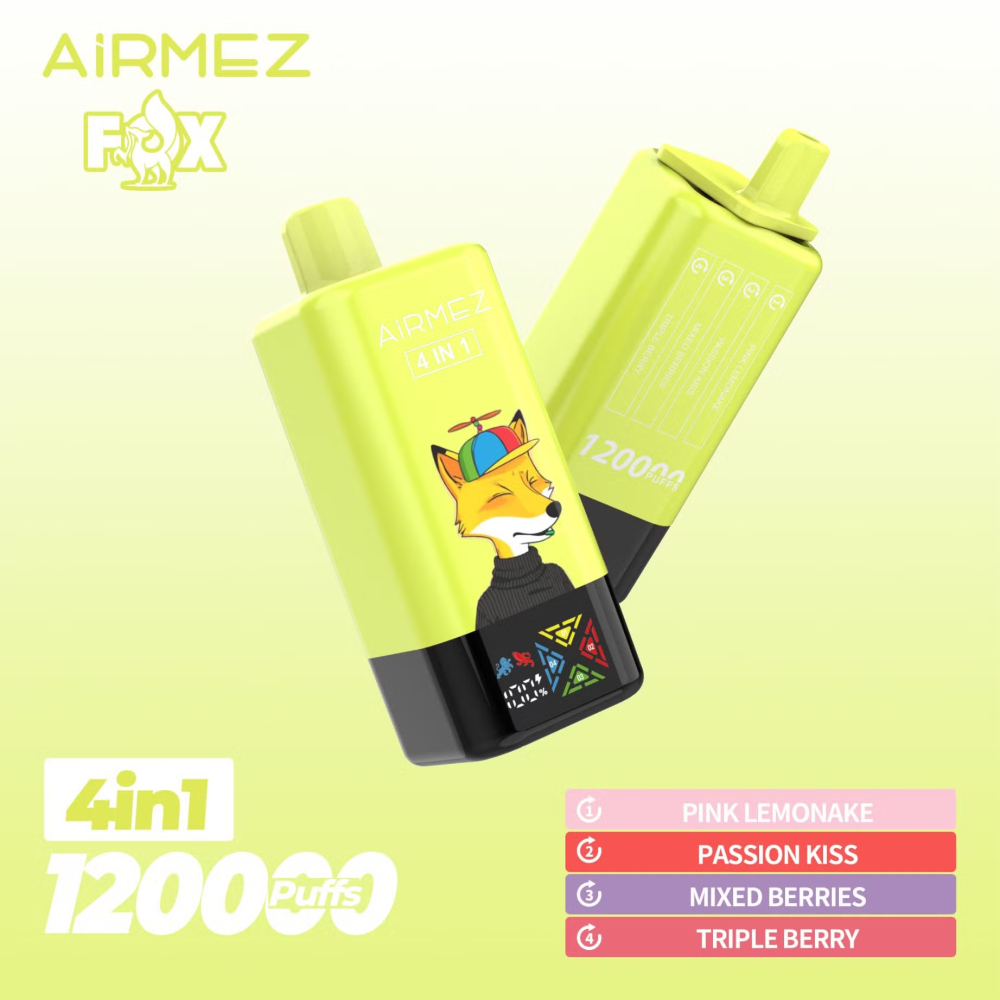 AIRMEZ FOX 120000 Puffs 4 in 1 Flavor Bulk Buy Original Rechargeable Disposable Vapes Wholesale E Cigarette