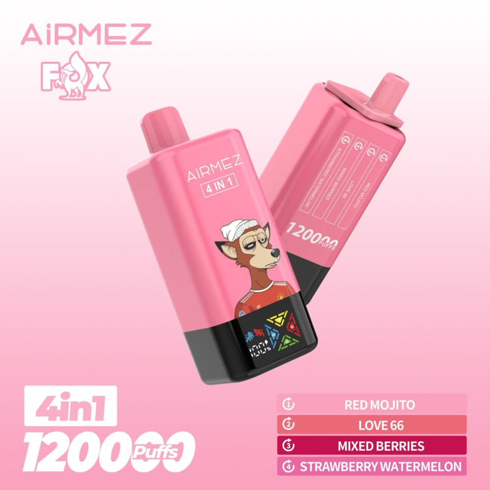 AIRMEZ FOX 120000 Puffs 4 in 1 Flavor Bulk Buy Original Rechargeable Disposable Vapes Wholesale E Cigarette