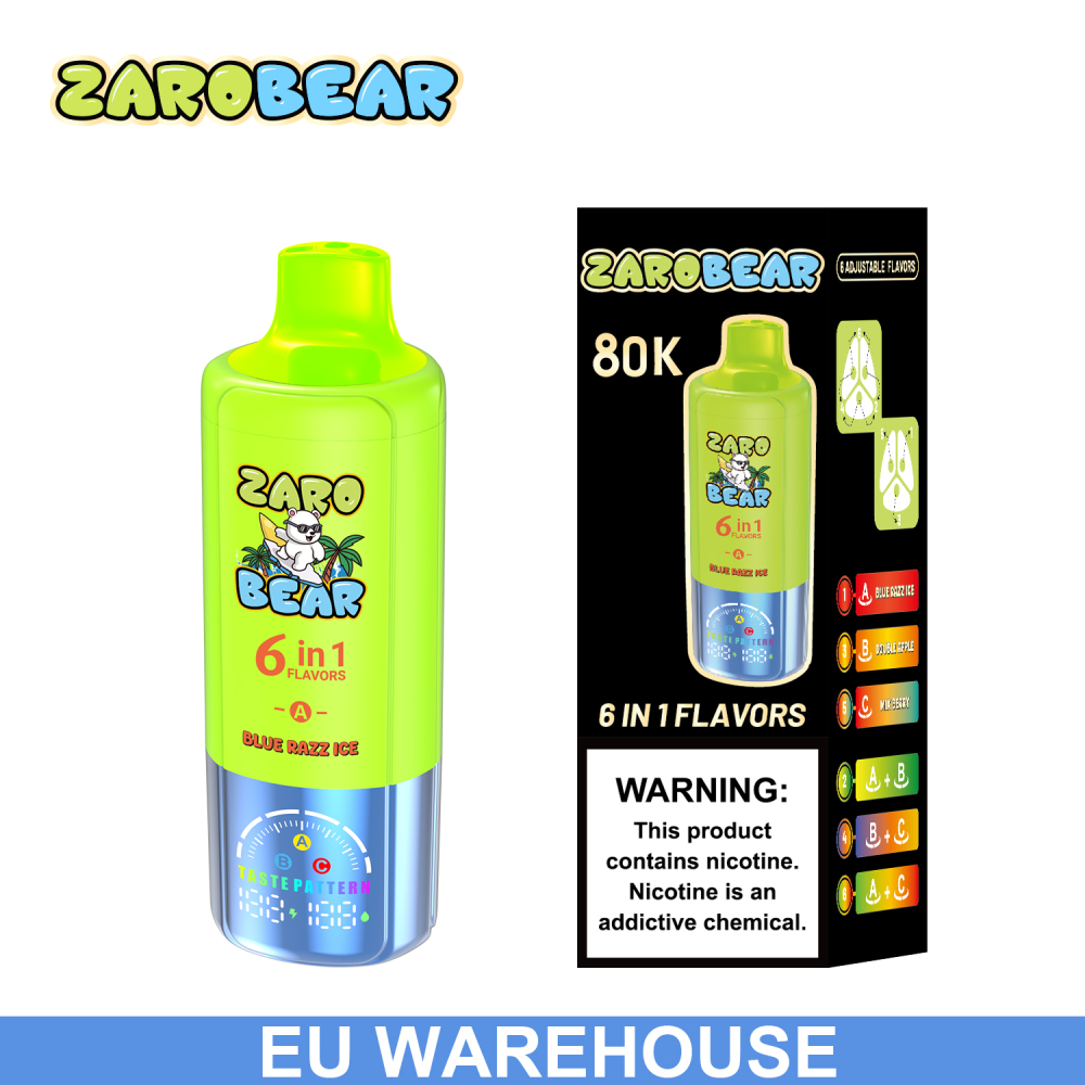 EU Warehouse 3-5 Days Delivery Zarobear 80000 Puffs 6in1 Vape Wholesale E Cigarette