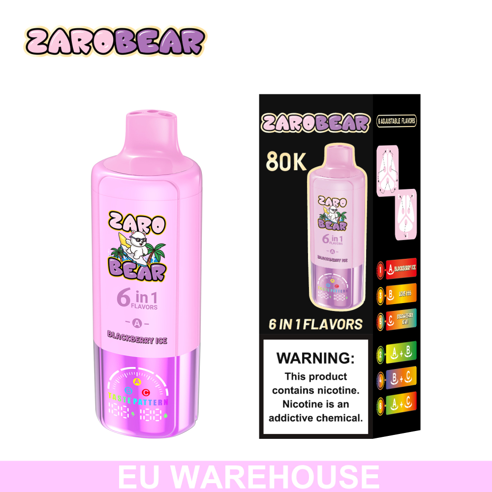 EU Warehouse 3-5 Days Delivery Zarobear 80000 Puffs 6in1 Vape Wholesale E Cigarette