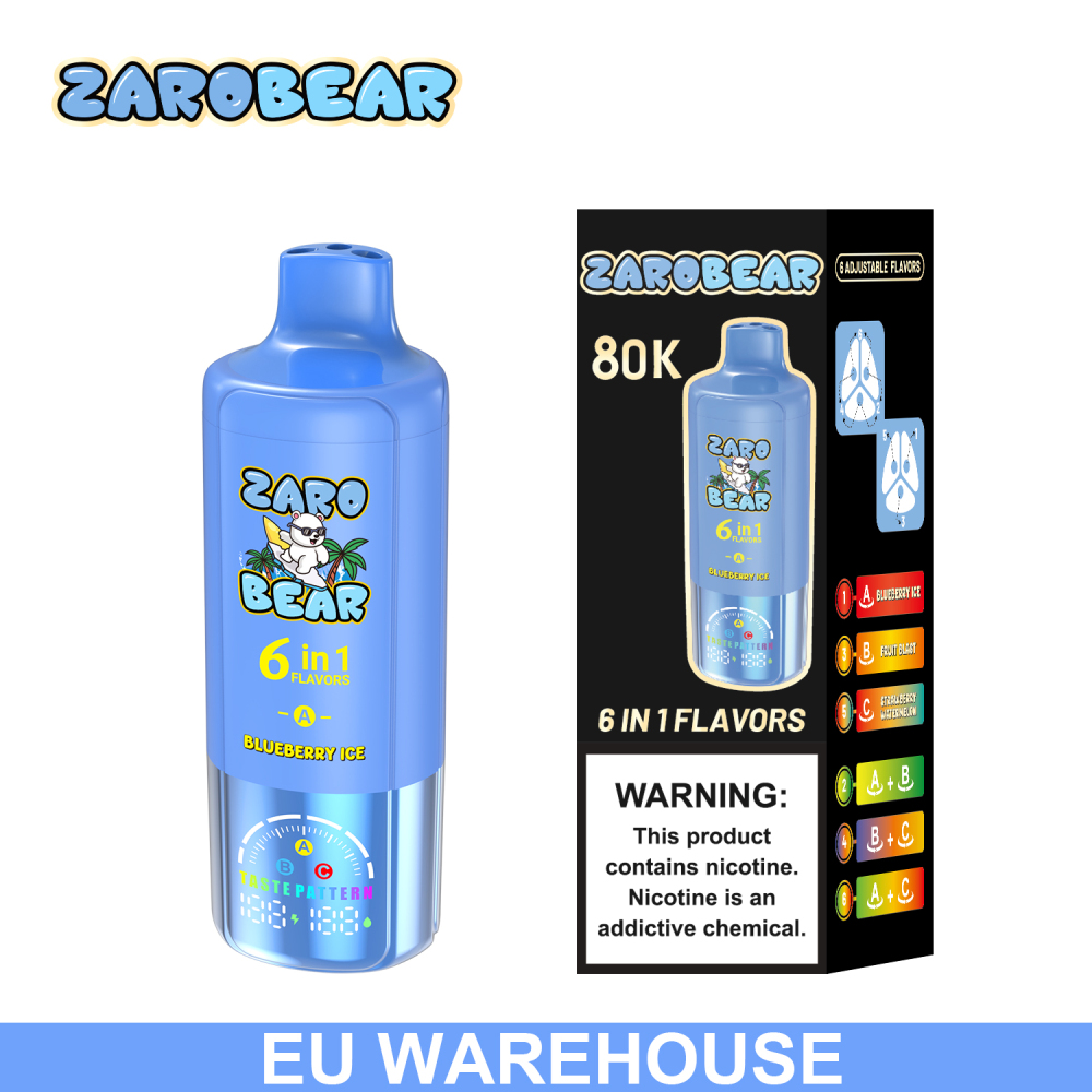 EU Warehouse 3-5 Days Delivery Zarobear 80000 Puffs 6in1 Vape Wholesale E Cigarette