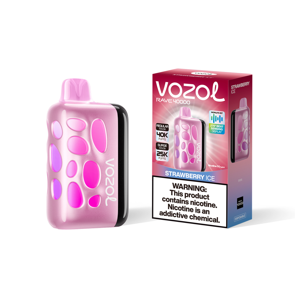 EU Warehouse Vozol Rave 40000 Puffs Sensing Display 40K 5% Low Nicotine Bulk Buy Wholesale Rechargeable Disposable Vape Pen