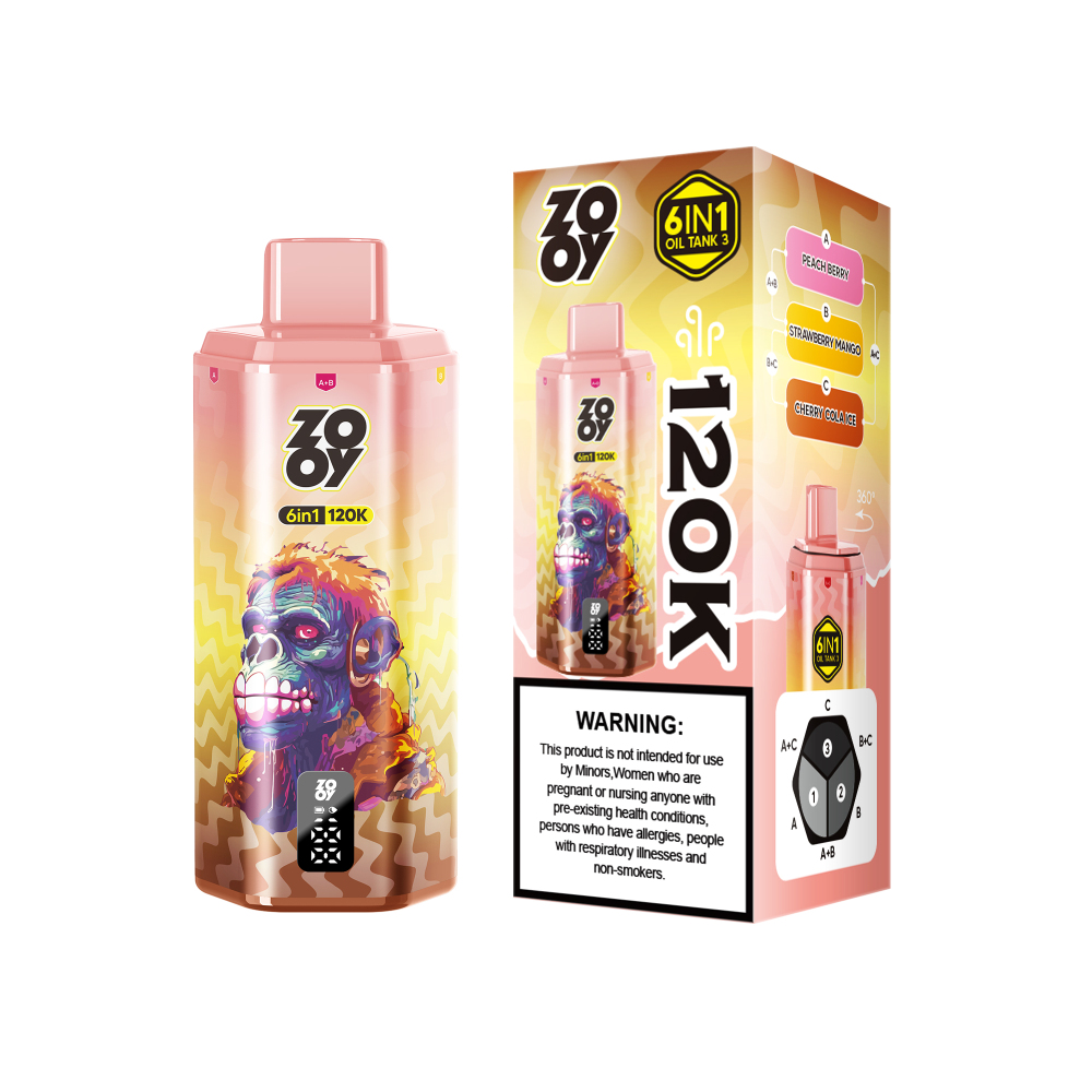 ZOOY 120000 120K Puffs 6 in 1 Flavors Best Disposable Vape Shop Smart Screen 3-7 Days Delivery Tims
