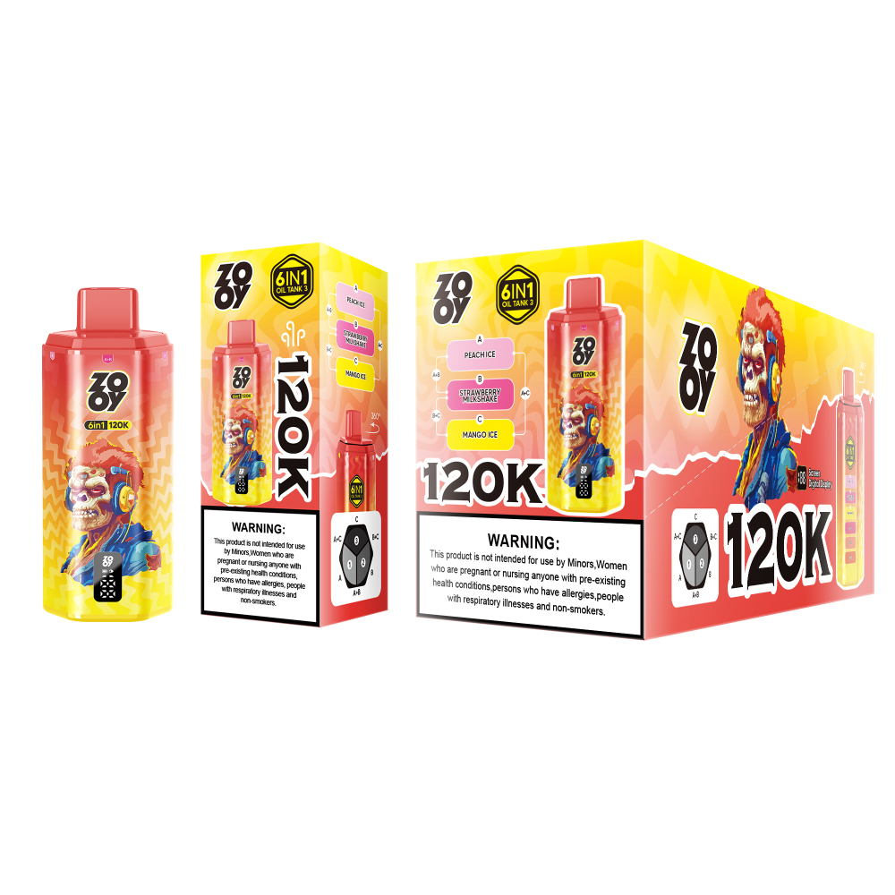 ZOOY 120000 120K Puffs 6 in 1 Flavors Best Disposable Vape Shop Smart Screen 3-7 Days Delivery Tims