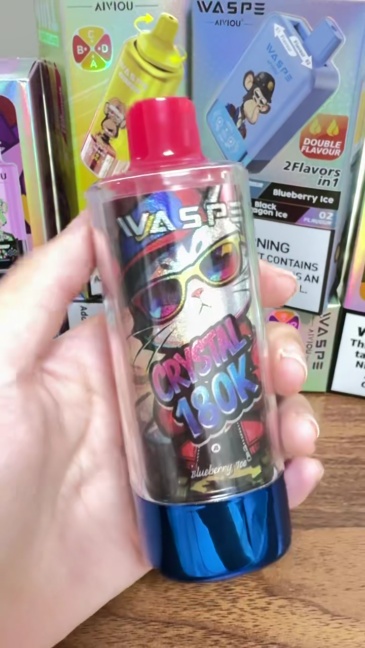 WASPE 8-in-1 Flavor Crystal 180000 Puffs 180K Disposable Vapes Wholesale Bulk Buy LED Display
