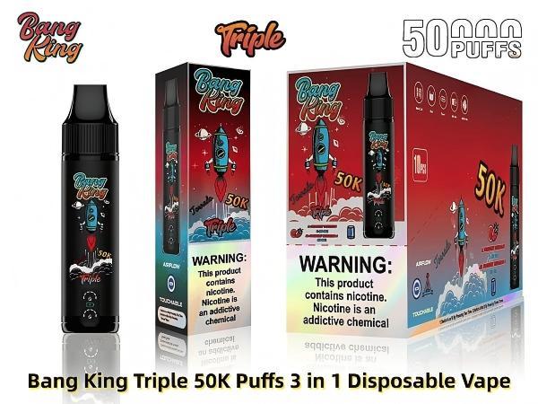 Bangking 50K Puffs Triple Vape 3 in 1 Vape Type C Rechargeable Disposable Wholesale Vape