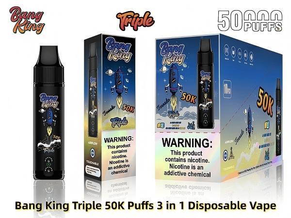 Bangking 50K Puffs Triple Vape 3 in 1 Vape Type C Rechargeable Disposable Wholesale Vape