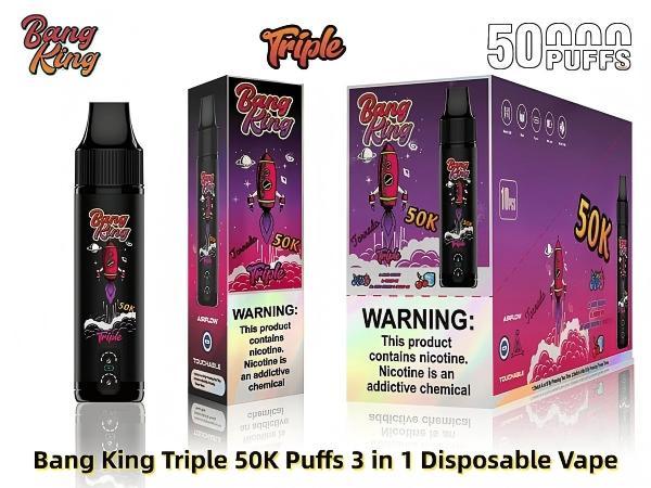 Bangking 50K Puffs Triple Vape 3 in 1 Vape Type C Rechargeable Disposable Wholesale Vape