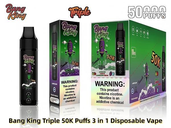 Bangking 50K Puffs Triple Vape 3 in 1 Vape Type C Rechargeable Disposable Wholesale Vape