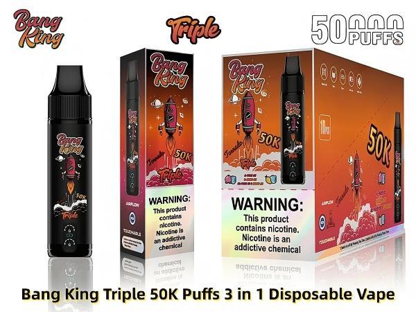 Bangking 50K Puffs Triple Vape 3 in 1 Vape Type C Rechargeable Disposable Wholesale Vape