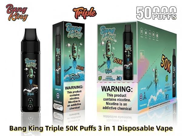 Bangking 50K Puffs Triple Vape 3 in 1 Vape Type C Rechargeable Disposable Wholesale Vape