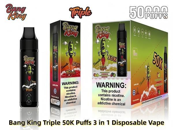 Bangking 50K Puffs Triple Vape 3 in 1 Vape Type C Rechargeable Disposable Wholesale Vape