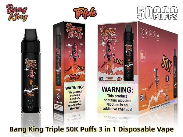 Bangking 50K Puffs Triple Vape 3 in 1 Vape Type C Rechargeable Disposable Wholesale Vape
