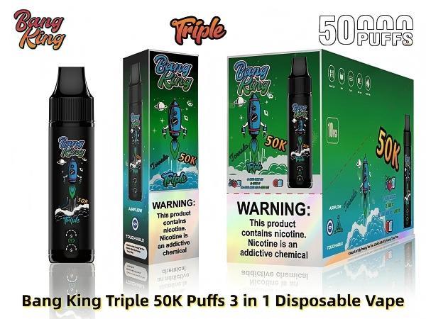 Bangking 50K Puffs Triple Vape 3 in 1 Vape Type C Rechargeable Disposable Wholesale Vape