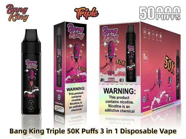 Bangking 50K Puffs Triple Vape 3 in 1 Vape Type C Rechargeable Disposable Wholesale Vape