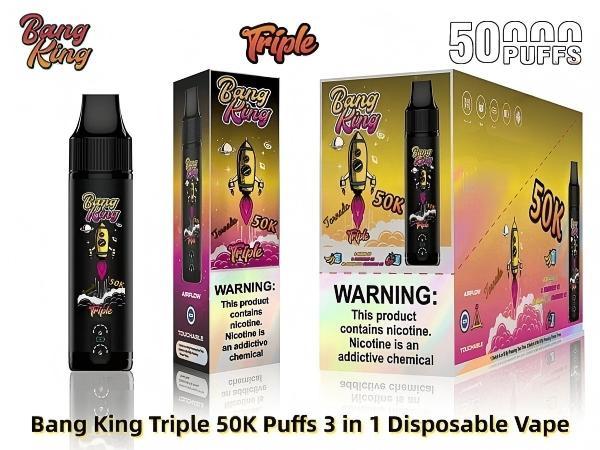 Bangking 50K Puffs Triple Vape 3 in 1 Vape Type C Rechargeable Disposable Wholesale Vape