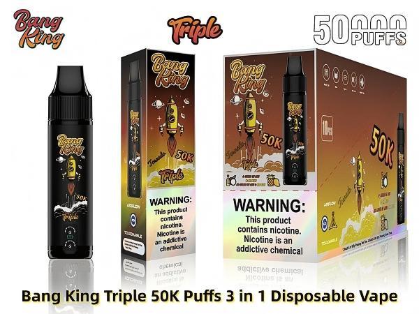 Bangking 50K Puffs Triple Vape 3 in 1 Vape Type C Rechargeable Disposable Wholesale Vape