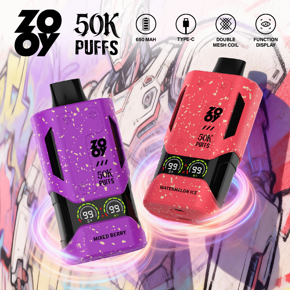 ZOOY 50K Puffs Disposable Vape EU Stock | Double Mesh Coil 50,000 Puffs Wholesale MOQ 10pcs