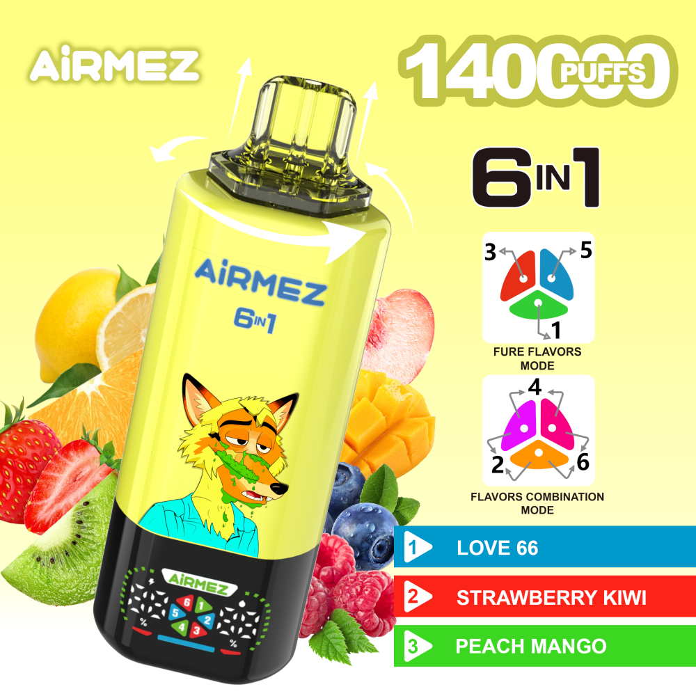AirMEZ Fox 140K 6-in-1 Disposable Vape 140000 Puffs EU Warehouse Wholesale 2026 Best Disposable Vape