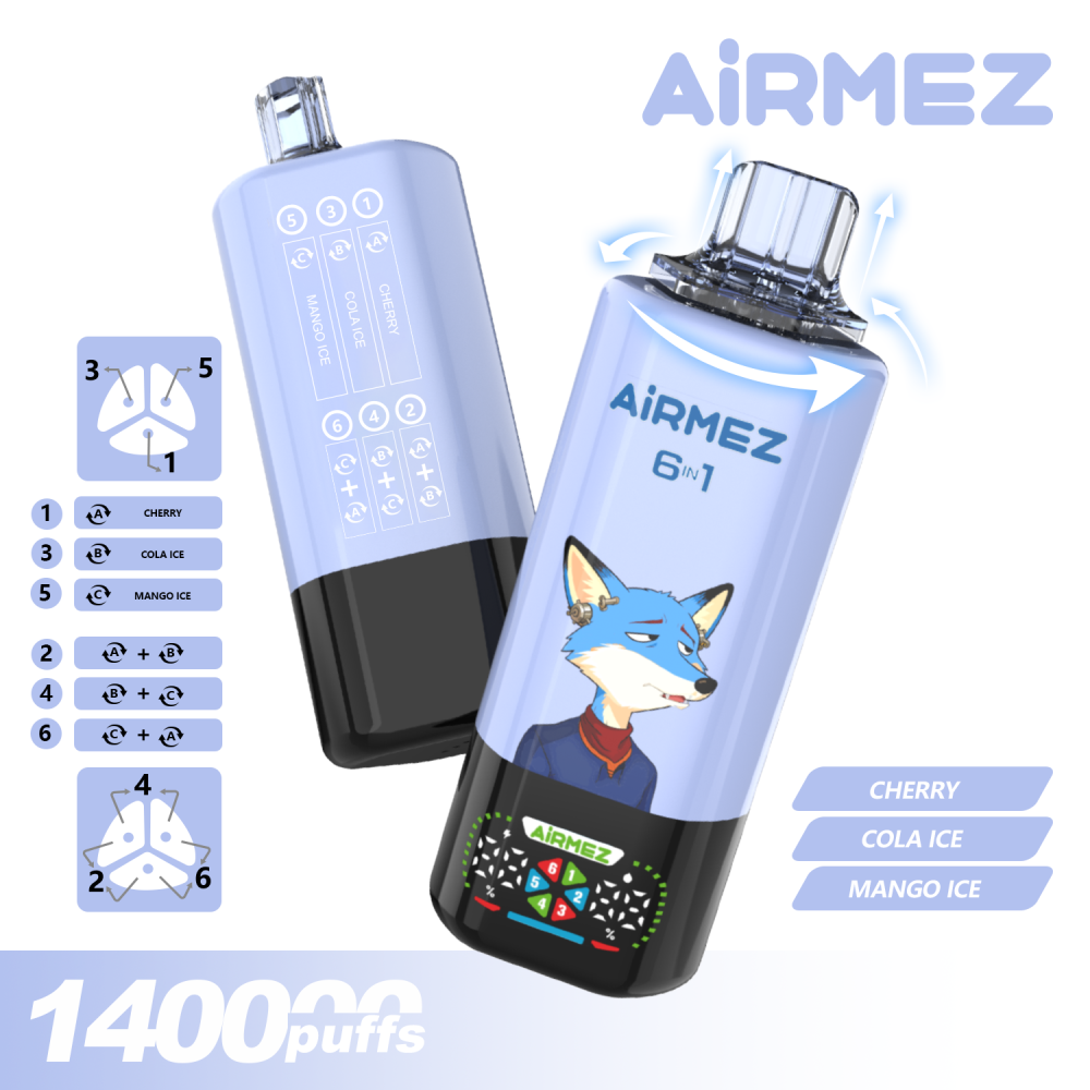 AirMEZ Fox 140K 6-in-1 Disposable Vape 140000 Puffs EU Warehouse Wholesale 2026 Best Disposable Vape