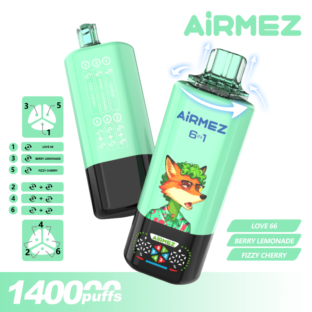 AirMEZ Fox 140K 6-in-1 Disposable Vape 140000 Puffs EU Warehouse Wholesale 2026 Best Disposable Vape