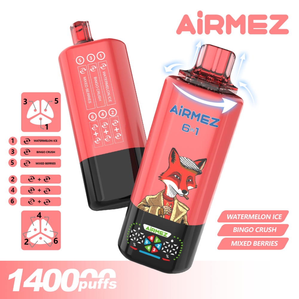 AirMEZ Fox 140K 6-in-1 Disposable Vape 140000 Puffs EU Warehouse Wholesale 2026 Best Disposable Vape