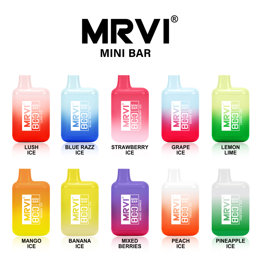 MRVI MINI BAR 800 Puffs 10 Flavors Type C Rechargeable Fast Shipping