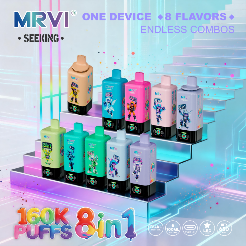 160k Puffs 8in1 Vape Mrvi Seeking 160000 Puffs Endless Combos Disposable Vape EU Warehouse Shipping