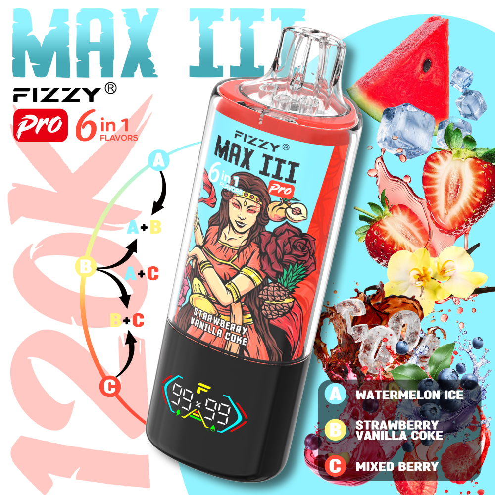 Fizzy Max III Pro 120K 6in1 Disposable Vape EU Stock Wholesale Price European Warehouse Shipping