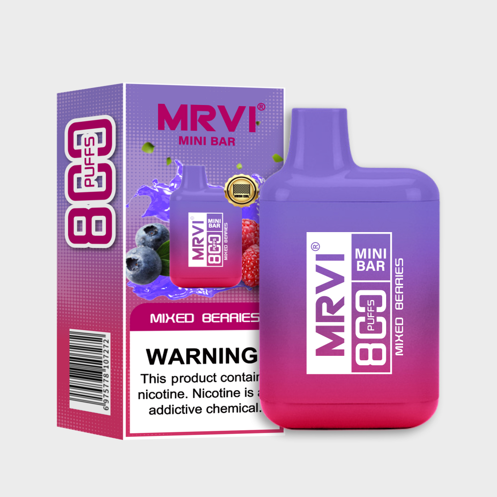 MRVI MINI BAR 800 Puffs 10 Flavors Type C Rechargeable Fast Shipping